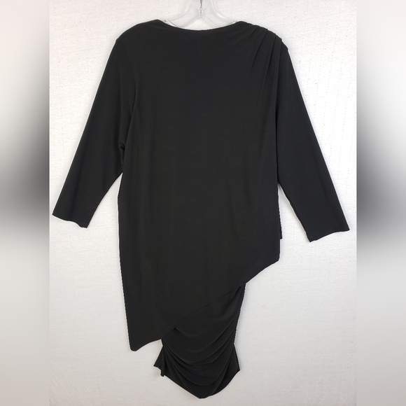 Last Tango Tunic Dress Layered Black 3/4 Sleeve Versatile size XL Minimalist - Picture 6 of 11